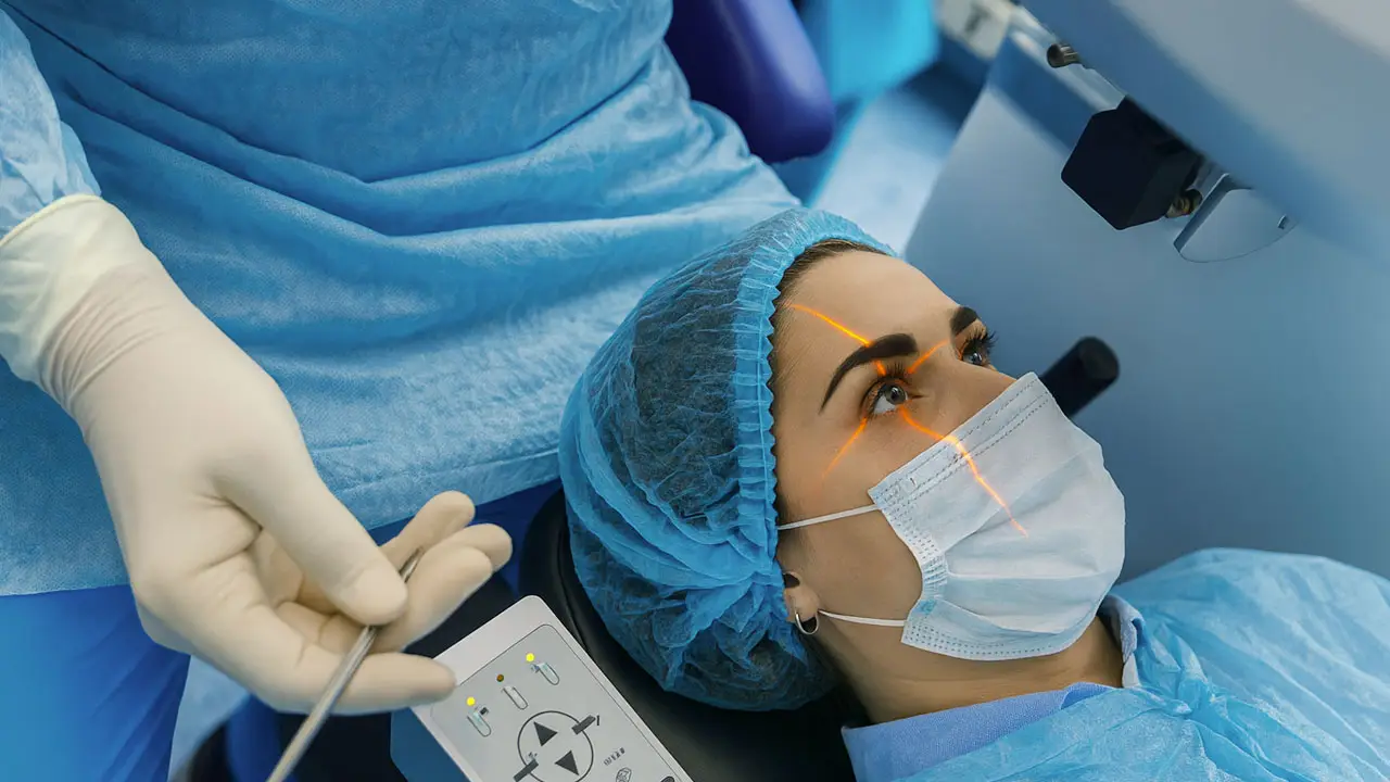 image d'une femme faisant une chirurgie réfractive au laser